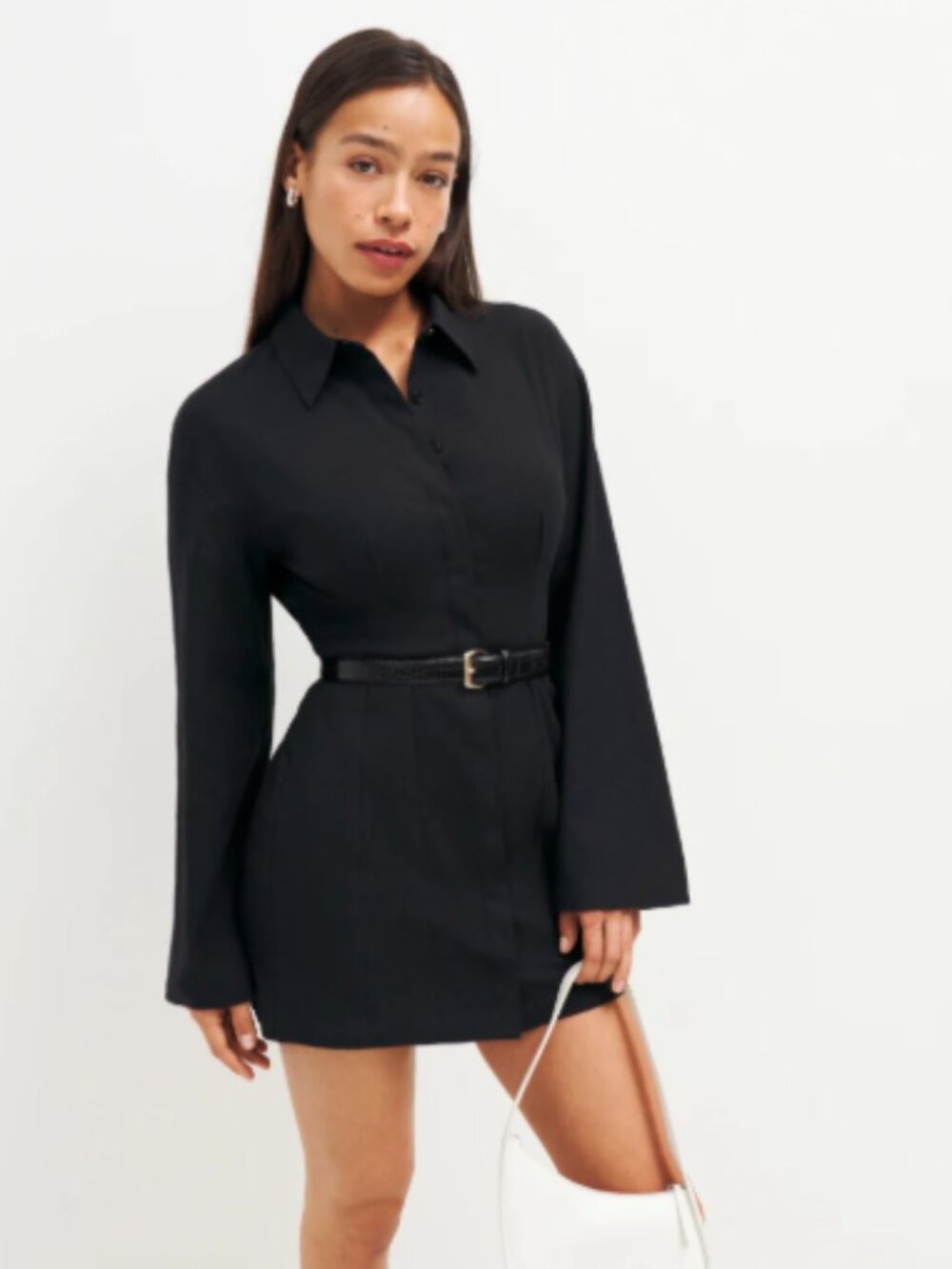 Reformation Rana Mini Dress in Black
